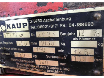 Chwytak do wózka widłowego KAUP