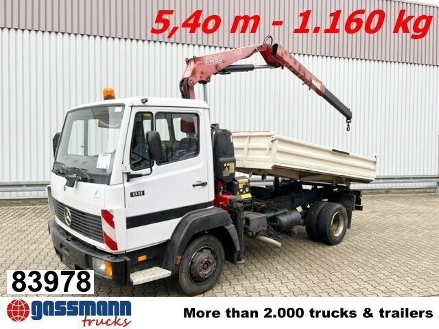Mercedes-Benz 811 K 4x2 mit Kran Fassi F65A.21 (BJ.2009) - Wywrotka, Samochod ciężarowy z HDS: zdjęcie 1 Mercedes-Benz 811 K 4x2 mit Kran Fassi F65A.21 (BJ.2009) - Wywrotka, Samochod ciężarowy z HDS: zdjęcie 1