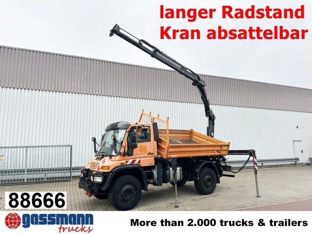 Unimog U500 4x4 405/40 mit Heckkran Hiab 077-1 HiDuo, - Samochód dostawczy: zdjęcie 1 Unimog U500 4x4 405/40 mit Heckkran Hiab 077-1 HiDuo, - Samochód dostawczy: zdjęcie 1