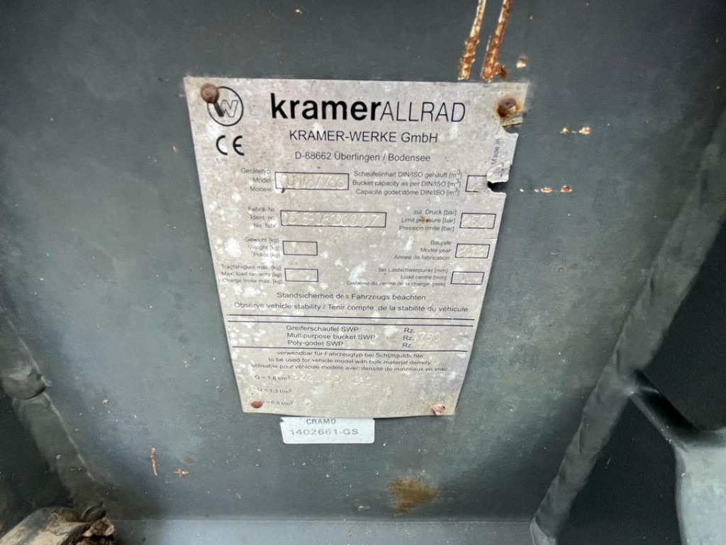 Ładowarka kołowa KRAMER WERKE Radlader 750 Allrad Radlader Klappschaufel+Gabel: zdjęcie 7 Ładowarka kołowa KRAMER WERKE Radlader 750 Allrad Radlader Klappschaufel+Gabel: zdjęcie 7