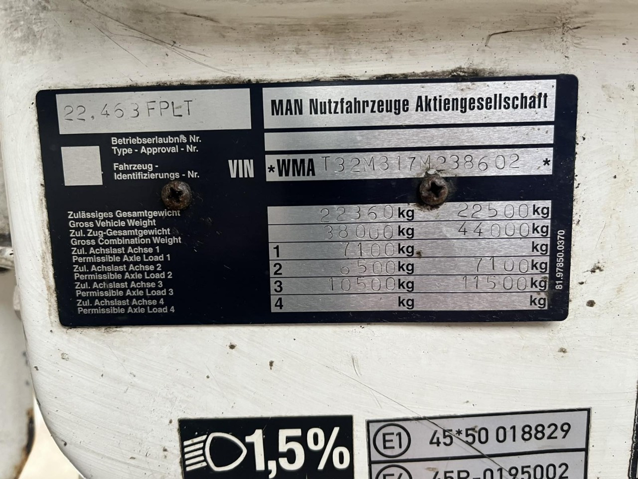 Ciągnik siodłowy MAN 22.463 ID1719S: zdjęcie 21 Ciągnik siodłowy MAN 22.463 ID1719S: zdjęcie 21