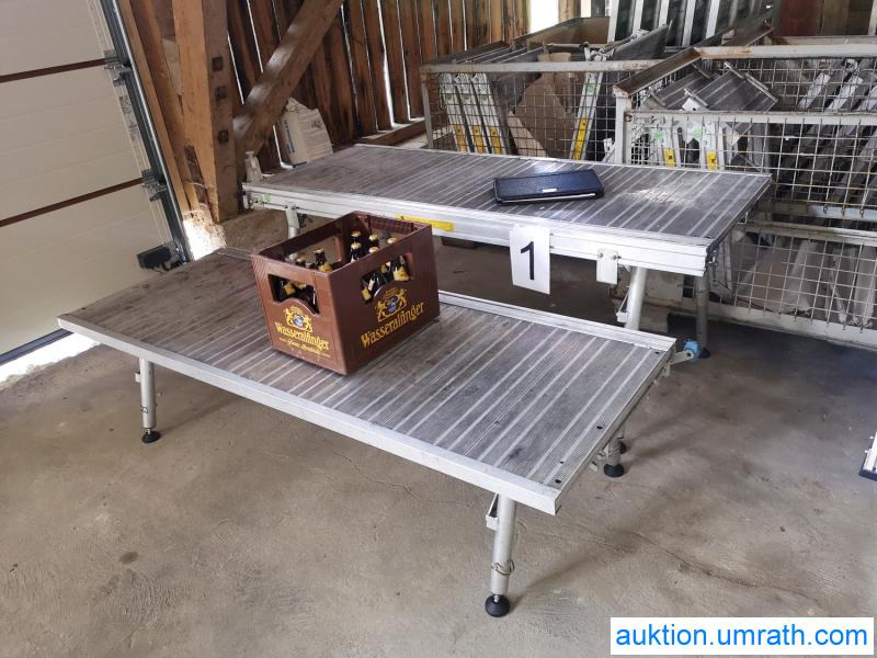 Posten Konvolut Zarges Plattform Laufsteg Bühne Überstieg Gehsteig Sockel Treppen Aluminium hochwertig - Wyposażenie garażu/ Warsztatów: zdjęcie 2 Posten Konvolut Zarges Plattform Laufsteg Bühne Überstieg Gehsteig Sockel Treppen Aluminium hochwertig - Wyposażenie garażu/ Warsztatów: zdjęcie 2