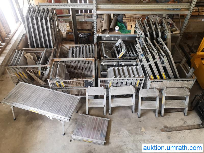Posten Konvolut Zarges Plattform Laufsteg Bühne Überstieg Gehsteig Sockel Treppen Aluminium hochwertig - Wyposażenie garażu/ Warsztatów: zdjęcie 1 Posten Konvolut Zarges Plattform Laufsteg Bühne Überstieg Gehsteig Sockel Treppen Aluminium hochwertig - Wyposażenie garażu/ Warsztatów: zdjęcie 1