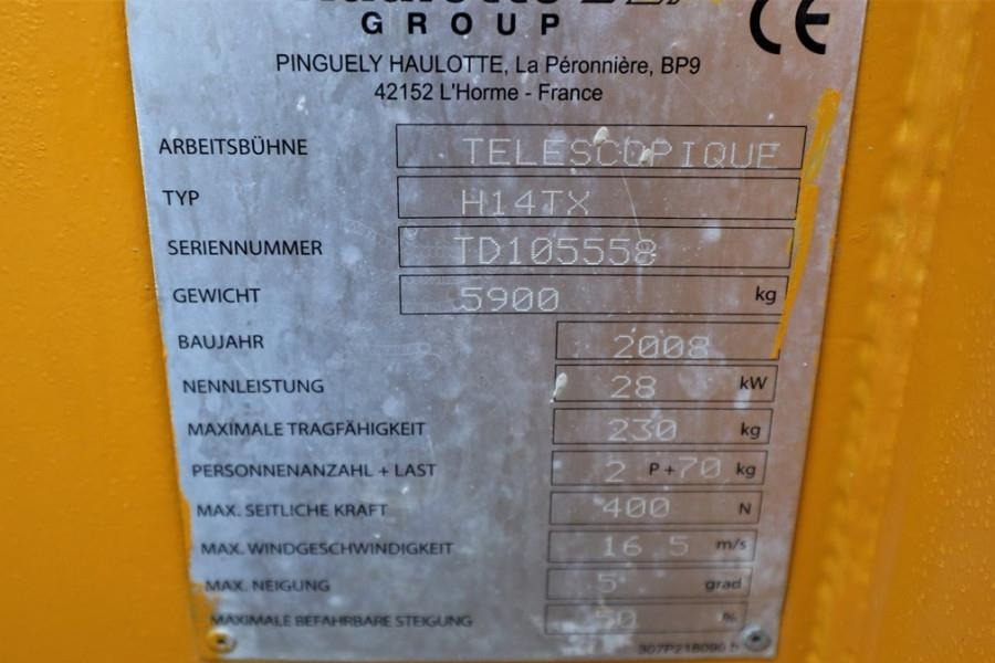 Podnośnik teleskopowy Haulotte H14TX As-Is, Diesel, 4x4 Drive, 14m Working Height: zdjęcie 6 Podnośnik teleskopowy Haulotte H14TX As-Is, Diesel, 4x4 Drive, 14m Working Height: zdjęcie 6