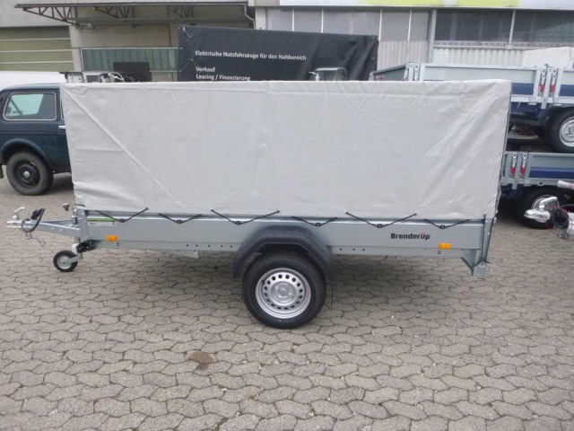 Brenderup Tieflader 2270SUB750 Stahl, 0,75 to. 2700x1300x270mm mit Hochplane 105 cm Lichte Höhe - Przyczepa samochodowa: zdjęcie 3 Brenderup Tieflader 2270SUB750 Stahl, 0,75 to. 2700x1300x270mm mit Hochplane 105 cm Lichte Höhe - Przyczepa samochodowa: zdjęcie 3