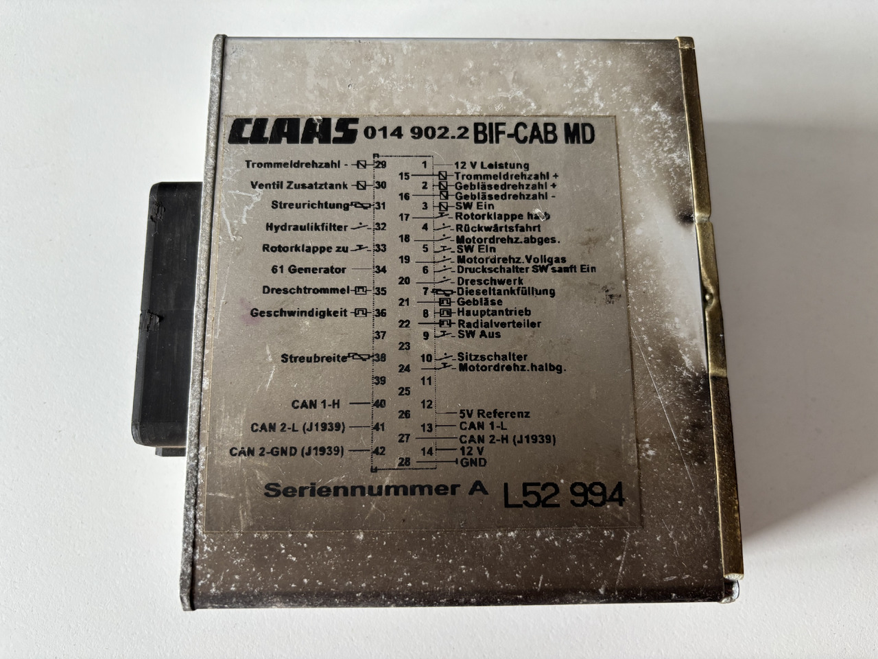 Claas LEXION 510 520 530 560 570 580 600 Moduł Sterownik BIF-CAB MD 014902.2 00 0014 902 3 - ECU do Kombajnów zbożowych: zdjęcie 1 Claas LEXION 510 520 530 560 570 580 600 Moduł Sterownik BIF-CAB MD 014902.2 00 0014 902 3 - ECU do Kombajnów zbożowych: zdjęcie 1