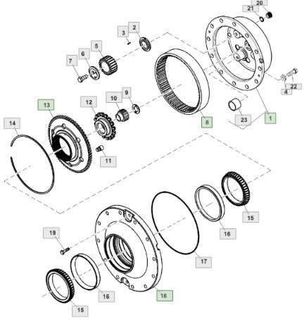 John Deere 7830 Zwolnica Kapelusz Piasta Koło Koronkowe RE564018 R554716 R104756 - Zwolnica do Maszyn rolniczych: zdjęcie 2 John Deere 7830 Zwolnica Kapelusz Piasta Koło Koronkowe RE564018 R554716 R104756 - Zwolnica do Maszyn rolniczych: zdjęcie 2