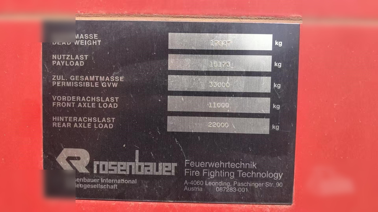 1995 ROSENBAUER FOX - Samochód pożarniczy: zdjęcie 3 1995 ROSENBAUER FOX - Samochód pożarniczy: zdjęcie 3