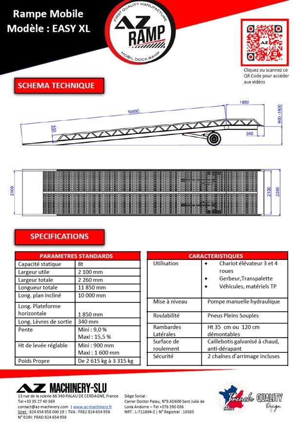 AZ RAMP EASY-XL 8 mobile loading ramp - Rampa załadunkowa: zdjęcie 3 AZ RAMP EASY-XL 8 mobile loading ramp - Rampa załadunkowa: zdjęcie 3