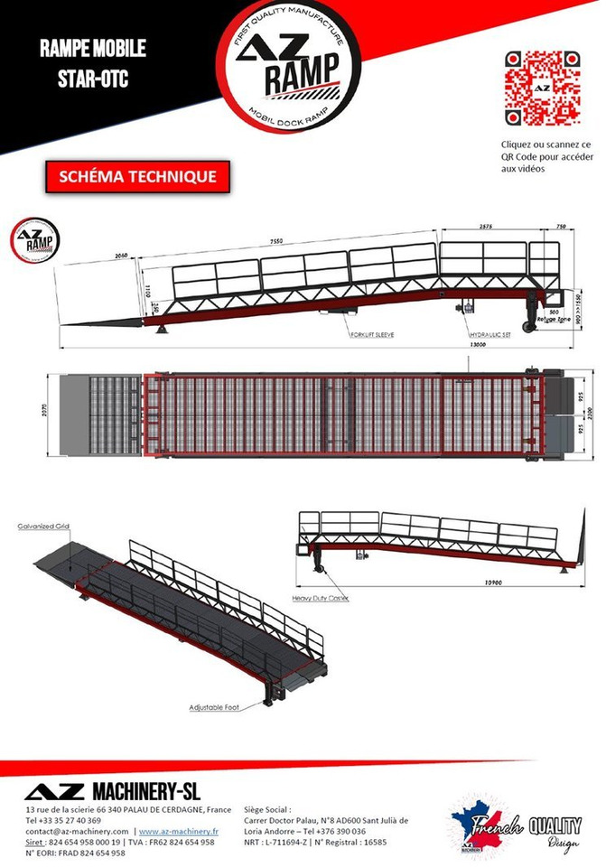 Loading Ramp with with hydraulic folding bridge - AZ RAMP - STAR-OTC- 8T. 8 ton capacity - Rampa załadunkowa: zdjęcie 3 Loading Ramp with with hydraulic folding bridge - AZ RAMP - STAR-OTC- 8T. 8 ton capacity - Rampa załadunkowa: zdjęcie 3