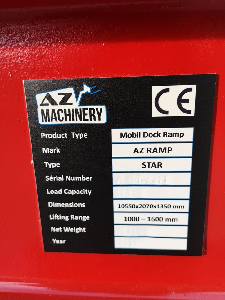 Nowy Rampa załadunkowa Loading Ramp with with hydraulic tilting bridge -  AZ RAMP - STAR- 8T. 8 ton capacity: zdjęcie 12