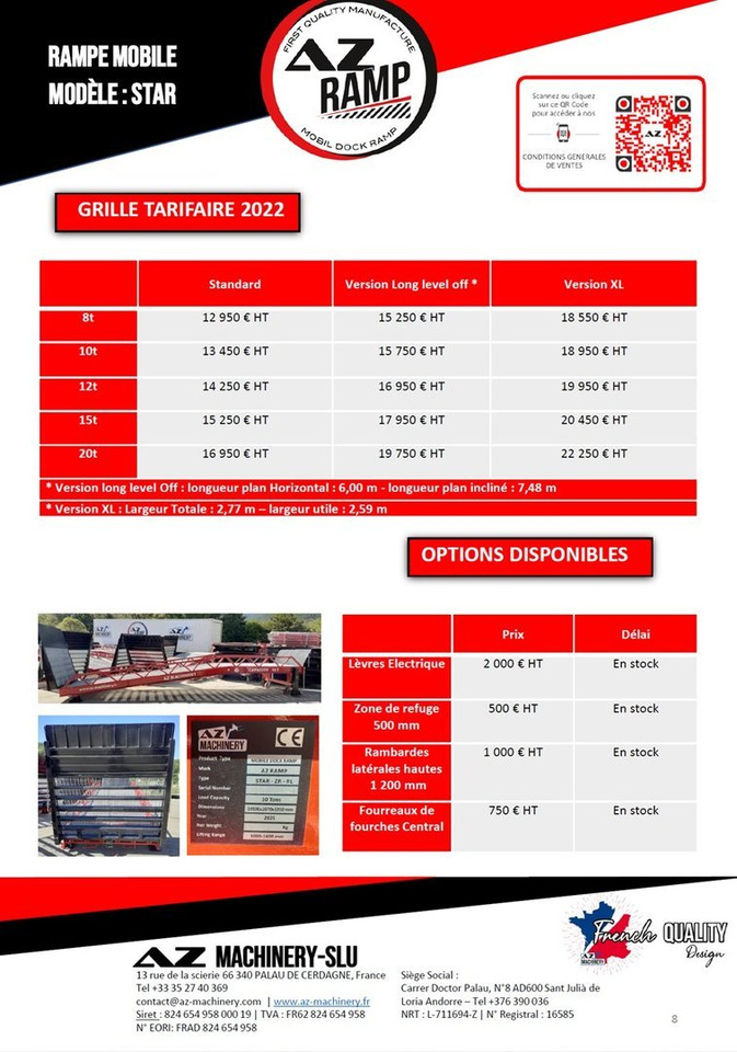 Loading Ramp with with hydraulic tilting bridge - AZ RAMP - STAR- 8T. 8 ton capacity - Rampa załadunkowa: zdjęcie 3 Loading Ramp with with hydraulic tilting bridge - AZ RAMP - STAR- 8T. 8 ton capacity - Rampa załadunkowa: zdjęcie 3