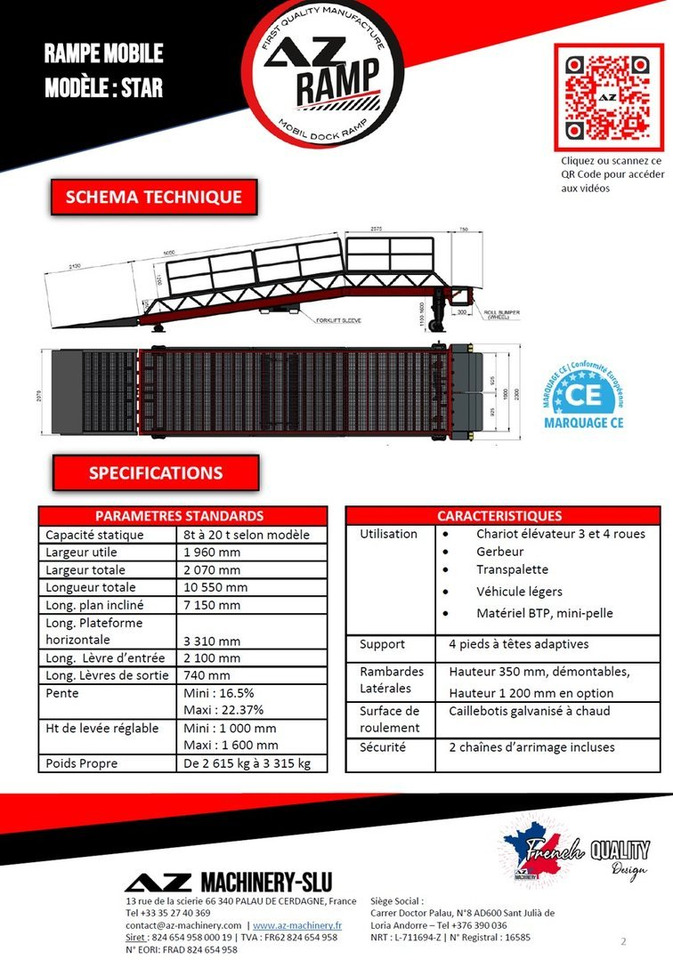 Loading Ramp with with hydraulic tilting bridge - AZ RAMP - STAR- 8T. 8 ton capacity - Rampa załadunkowa: zdjęcie 2 Loading Ramp with with hydraulic tilting bridge - AZ RAMP - STAR- 8T. 8 ton capacity - Rampa załadunkowa: zdjęcie 2