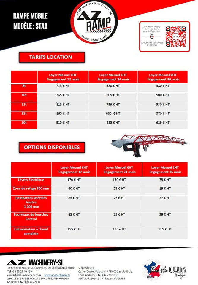 **RENTAL** Loading Ramp with with hydraulic tilting bridge - AZ RAMP - STAR- 8T. 8 ton capacity - Rampa załadunkowa: zdjęcie 2 **RENTAL** Loading Ramp with with hydraulic tilting bridge - AZ RAMP - STAR- 8T. 8 ton capacity - Rampa załadunkowa: zdjęcie 2