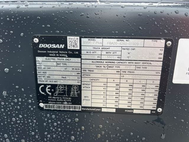 Doosan B35X-7 PLUS - Wózek widłowy elektryczny: zdjęcie 5 Doosan B35X-7 PLUS - Wózek widłowy elektryczny: zdjęcie 5