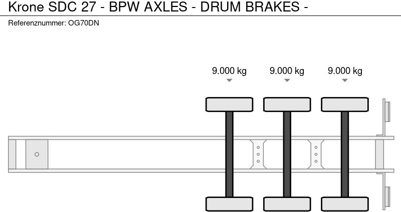 Naczepa kontenerowiec/ System wymienny Krone SDC 27 - BPW AXLES - DRUM BRAKES -: zdjęcie 6 Naczepa kontenerowiec/ System wymienny Krone SDC 27 - BPW AXLES - DRUM BRAKES -: zdjęcie 6