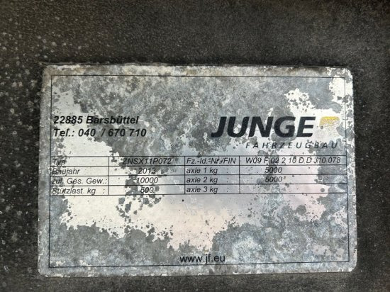 Przyczepa z plandeką Junge Durchlader, Anhänger: zdjęcie 14 Przyczepa z plandeką Junge Durchlader, Anhänger: zdjęcie 14