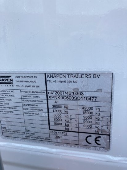 Knapen K600 Schubboden, Seitentüren , 87m³, Liftachse, Alu-Felgen, 6mm - Naczepa z ruchomą podłogą: zdjęcie 3 Knapen K600 Schubboden, Seitentüren , 87m³, Liftachse, Alu-Felgen, 6mm - Naczepa z ruchomą podłogą: zdjęcie 3