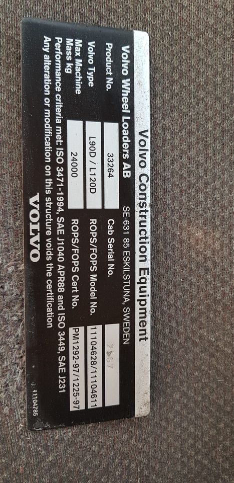 VOLVO L90D S/N 33264 - Ładowarka kołowa: zdjęcie 4 VOLVO L90D S/N 33264 - Ładowarka kołowa: zdjęcie 4