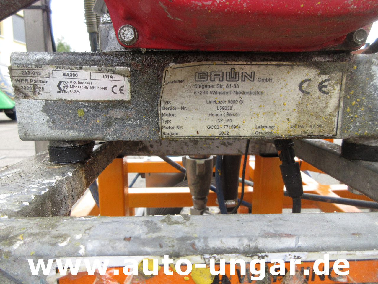 Graco LineLazer II 5900 auf Zindel VarioZet Linedriver Perlstreuer + Airless-Farb-Spritze Hofmann - Maszyna drogowa: zdjęcie 5 Graco LineLazer II 5900 auf Zindel VarioZet Linedriver Perlstreuer + Airless-Farb-Spritze Hofmann - Maszyna drogowa: zdjęcie 5