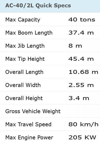 Terex AC40-2L - Żuraw szosowo-terenowy: zdjęcie 4 Terex AC40-2L - Żuraw szosowo-terenowy: zdjęcie 4
