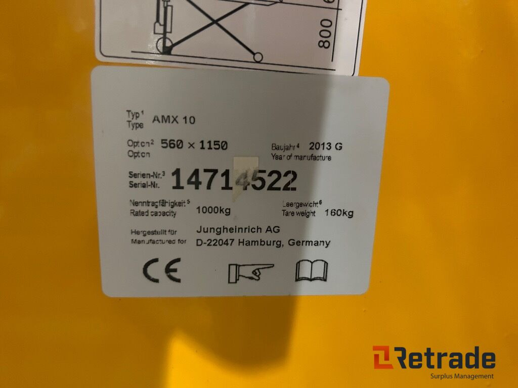 Jekke tralle fra Jungheinrich AX 10 - Wózek paletowy: zdjęcie 5 Jekke tralle fra Jungheinrich AX 10 - Wózek paletowy: zdjęcie 5