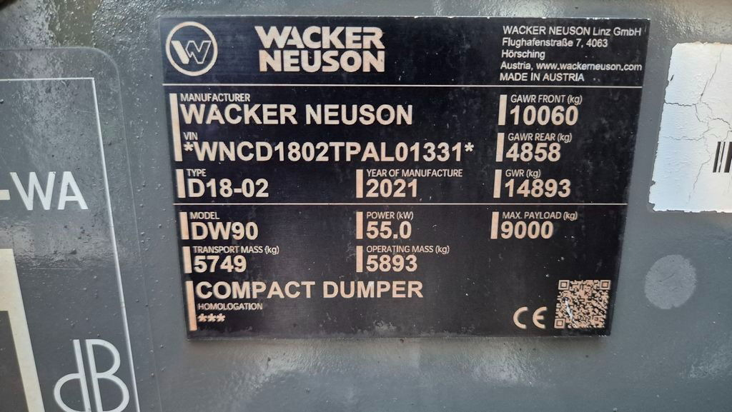 Miniwywrotka WACKER NEUSON DW90 - 2021 Year - 1640 Working Hours: zdjęcie 13 Miniwywrotka WACKER NEUSON DW90 - 2021 Year - 1640 Working Hours: zdjęcie 13