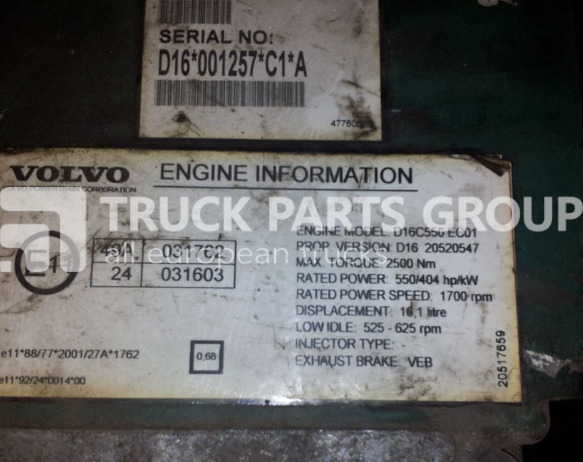 VOLVO FH16, D16C engine type engine control unit, 20520547, 20577131, control unit - ECU do Samochodów ciężarowych: zdjęcie 2 VOLVO FH16, D16C engine type engine control unit, 20520547, 20577131, control unit - ECU do Samochodów ciężarowych: zdjęcie 2