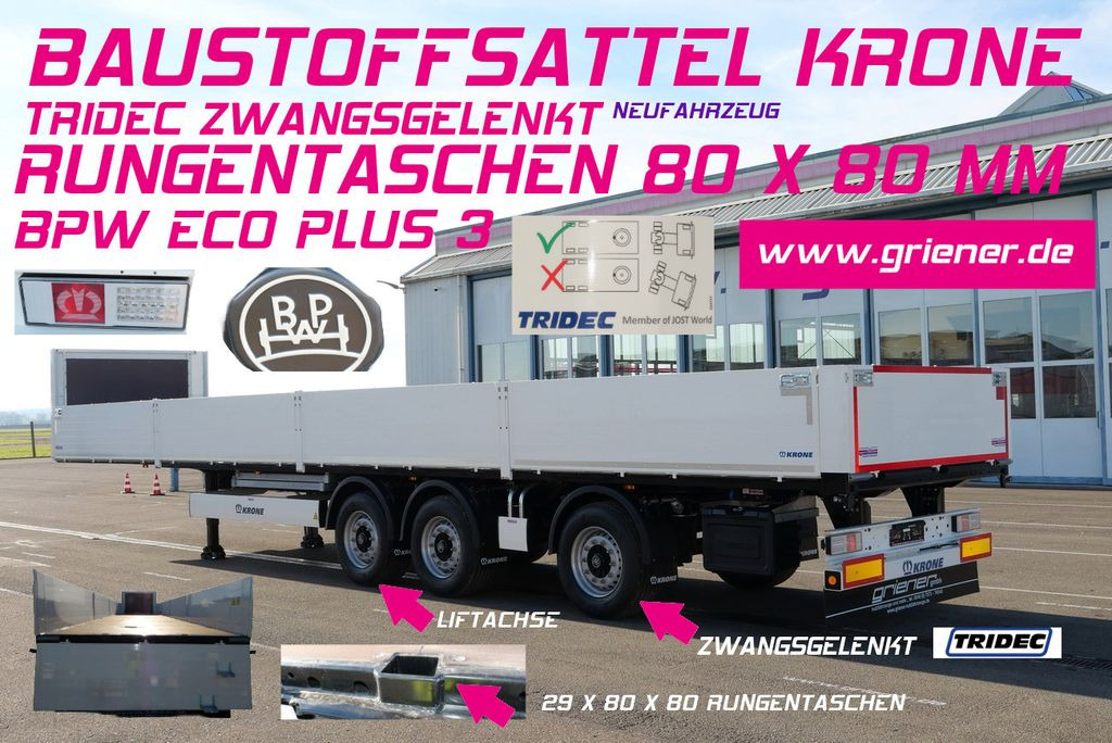 Krone SDP 27/BAUSTOFF/TRIDEC/BPW/RUNGENTASCHEN LIFT Krone SDP 27/BAUSTOFF/TRIDEC/BPW/RUNGENTASCHEN LIFT - Naczepa platforma/ Burtowa: zdjęcie 1 Krone SDP 27/BAUSTOFF/TRIDEC/BPW/RUNGENTASCHEN LIFT Krone SDP 27/BAUSTOFF/TRIDEC/BPW/RUNGENTASCHEN LIFT - Naczepa platforma/ Burtowa: zdjęcie 1