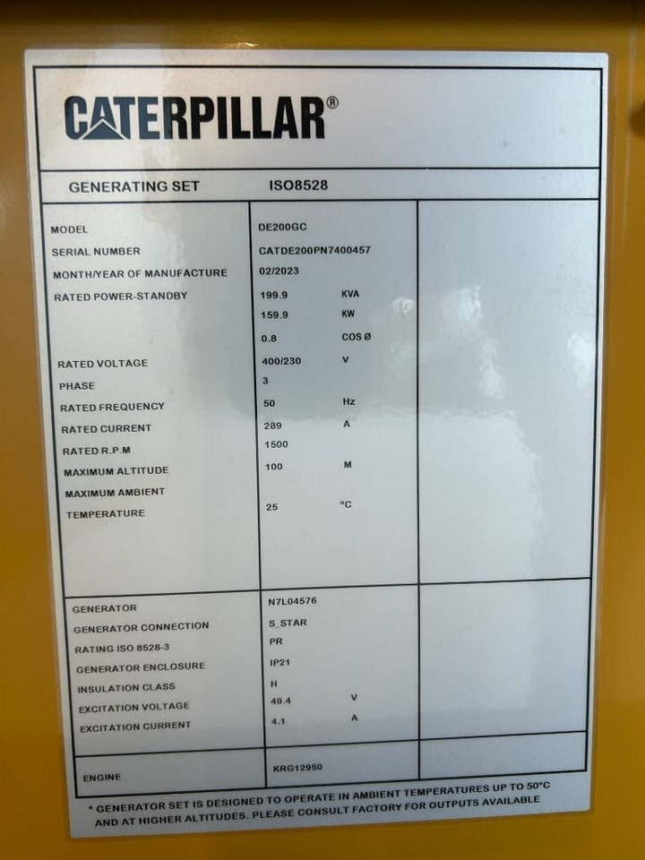 CAT DE200GC - 200 kVA Stand-by Generator - DPX-18211 - Generator budowlany: zdjęcie 5 CAT DE200GC - 200 kVA Stand-by Generator - DPX-18211 - Generator budowlany: zdjęcie 5