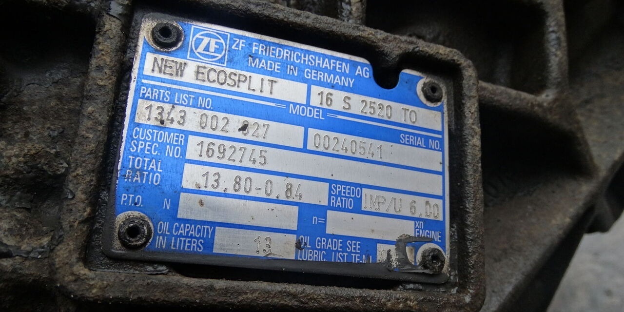 ZF 16S2520 TO Renault - Skrzynia biegów do Samochodów ciężarowych: zdjęcie 2 ZF 16S2520 TO Renault - Skrzynia biegów do Samochodów ciężarowych: zdjęcie 2