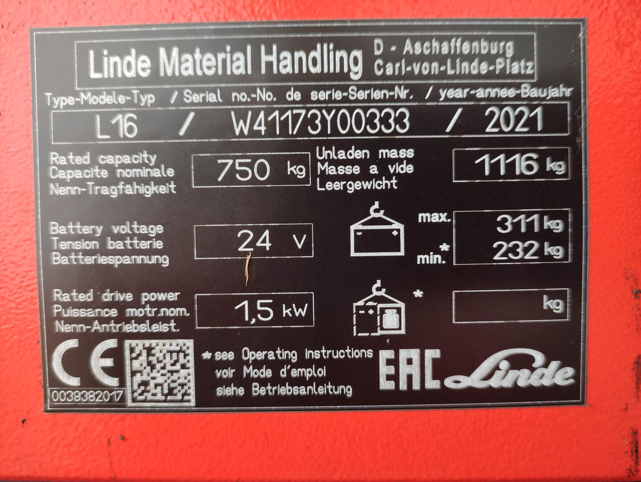 Linde L16i-1173 - Wózek wys. podnoszenia: zdjęcie 5 Linde L16i-1173 - Wózek wys. podnoszenia: zdjęcie 5