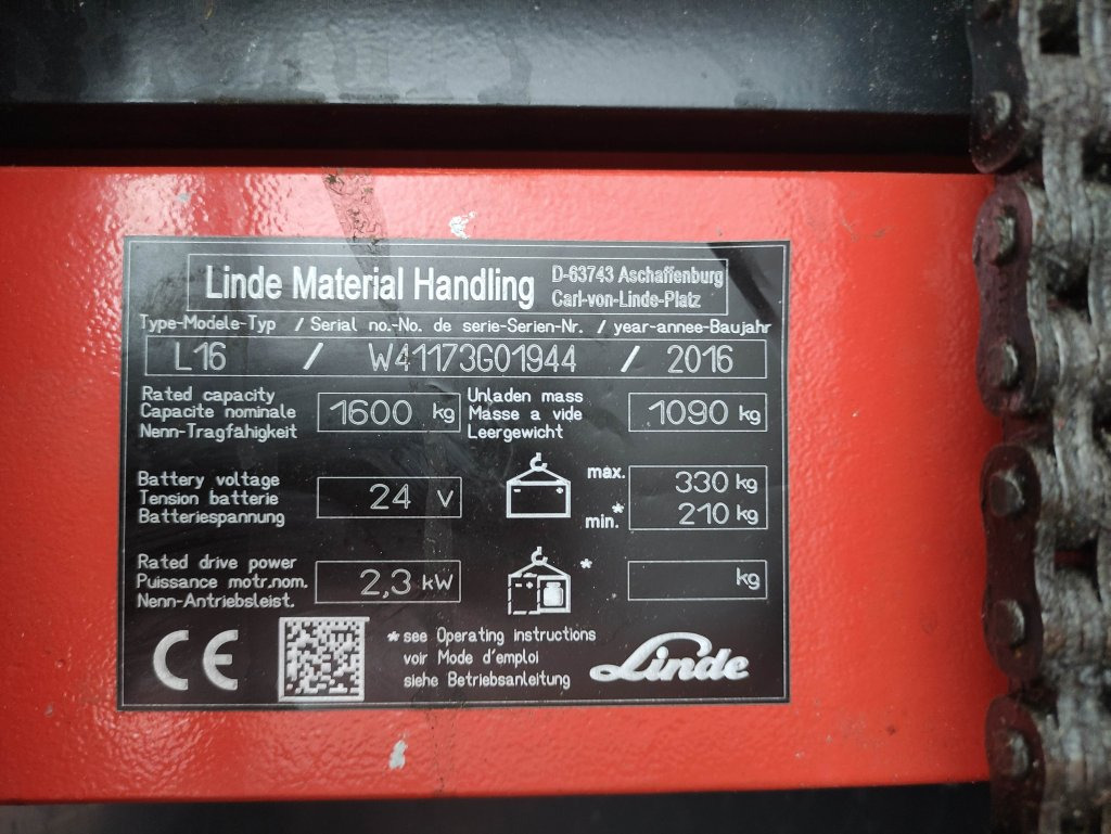 Linde L16i-1173 - Wózek wys. podnoszenia: zdjęcie 5 Linde L16i-1173 - Wózek wys. podnoszenia: zdjęcie 5