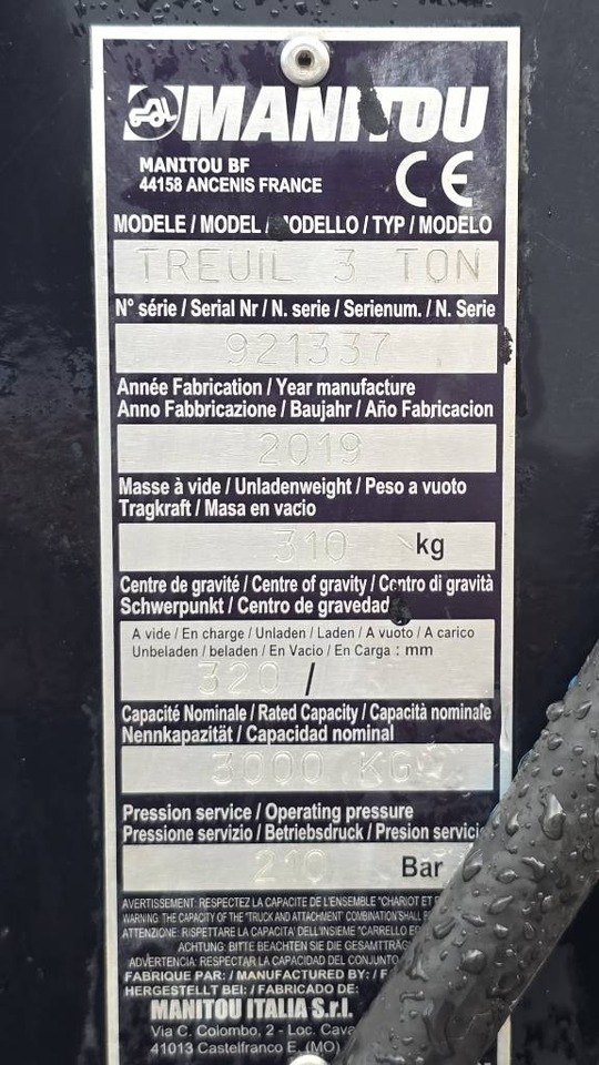 Manitou WINCH 3T 921337 - Wyposażenie magazynu: zdjęcie 4 Manitou WINCH 3T 921337 - Wyposażenie magazynu: zdjęcie 4
