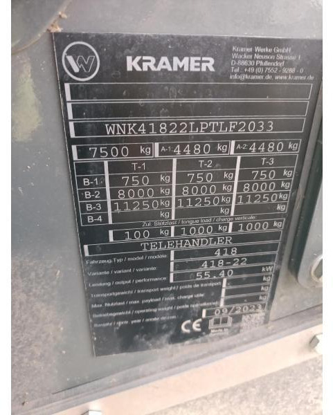 KRAMER KT276 - Ładowarka teleskopowa: zdjęcie 5 KRAMER KT276 - Ładowarka teleskopowa: zdjęcie 5