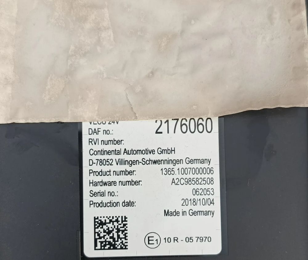 DAF XF 106 EURO 6 MX13 KOMPUTER MODUŁ STEROWNIK VECU 2176060 - ECU do Samochodów ciężarowych: zdjęcie 2 DAF XF 106 EURO 6 MX13 KOMPUTER MODUŁ STEROWNIK VECU 2176060 - ECU do Samochodów ciężarowych: zdjęcie 2