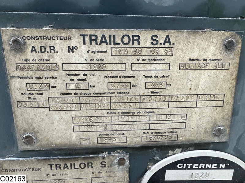 Trailor Fuel 39919 Liter, 9 Compartments - Naczepa cysterna: zdjęcie 4 Trailor Fuel 39919 Liter, 9 Compartments - Naczepa cysterna: zdjęcie 4