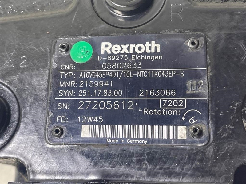 Bomag -Rexroth A10VG45EP4D1/10L-Drive pump/Fahrpumpe - Hydraulika do Maszyn budowlanych: zdjęcie 4 Bomag -Rexroth A10VG45EP4D1/10L-Drive pump/Fahrpumpe - Hydraulika do Maszyn budowlanych: zdjęcie 4