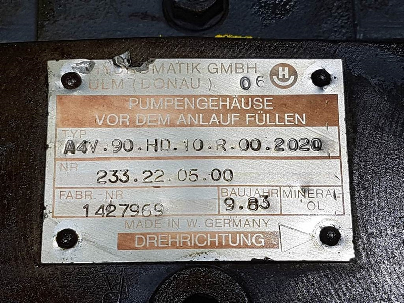 Hydromatik A4V90HD1.0R002020-233.22.05.00-Drive pump/Fahrpump - Hydraulika do Maszyn budowlanych: zdjęcie 4 Hydromatik A4V90HD1.0R002020-233.22.05.00-Drive pump/Fahrpump - Hydraulika do Maszyn budowlanych: zdjęcie 4