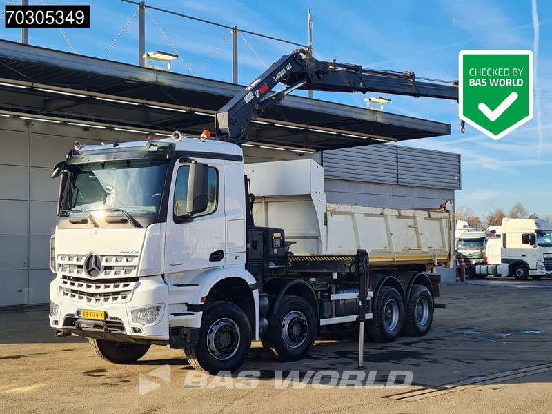 Mercedes-Benz Arocs 3240 8X4 HIAB X-HIDUO 188 E-2 Kran Crane 3-side tipper Big-Axle Euro 6 - Wywrotka, Samochod ciężarowy z HDS: zdjęcie 1 Mercedes-Benz Arocs 3240 8X4 HIAB X-HIDUO 188 E-2 Kran Crane 3-side tipper Big-Axle Euro 6 - Wywrotka, Samochod ciężarowy z HDS: zdjęcie 1
