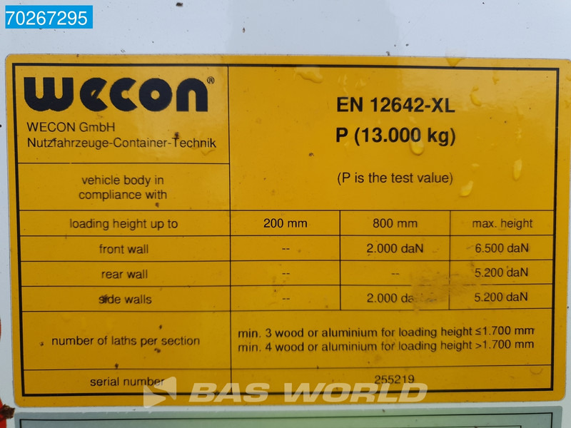 Nadwozie - plandeka Wecon WPR 715 SG 8X2 Durchladesysteem 20FT / BDF / Wecon / BDF Swap Body: zdjęcie 13 Nadwozie - plandeka Wecon WPR 715 SG 8X2 Durchladesysteem 20FT / BDF / Wecon / BDF Swap Body: zdjęcie 13