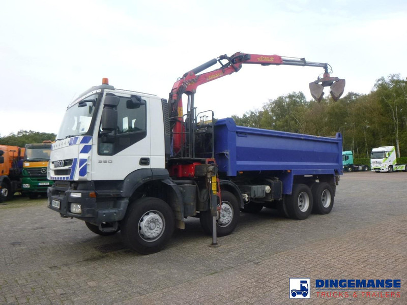 Iveco AD340T36 8x4 RHD tipper + Palfinger E120 plus + grapple - Samochod ciężarowy z HDS: zdjęcie 1 Iveco AD340T36 8x4 RHD tipper + Palfinger E120 plus + grapple - Samochod ciężarowy z HDS: zdjęcie 1