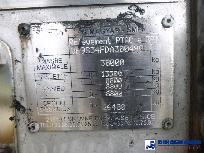 Naczepa cysterna Magyar Bitumen tank inox 31.8 m3 / 1 comp / ADR 22/10/2024: zdjęcie 12
