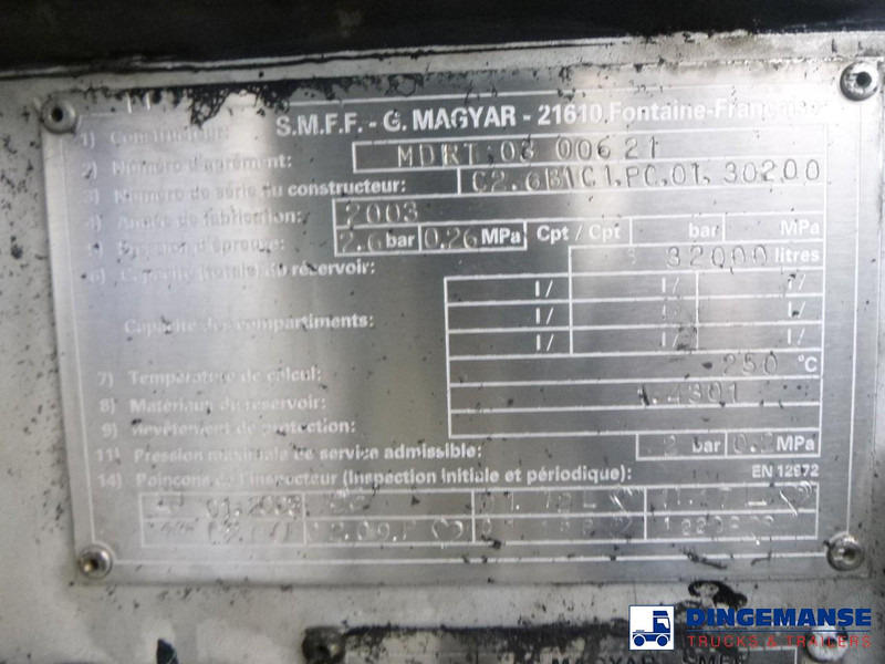 Naczepa cysterna Magyar Bitumen tank inox 31.8 m3 / 1 comp / ADR 22/10/2024: zdjęcie 11