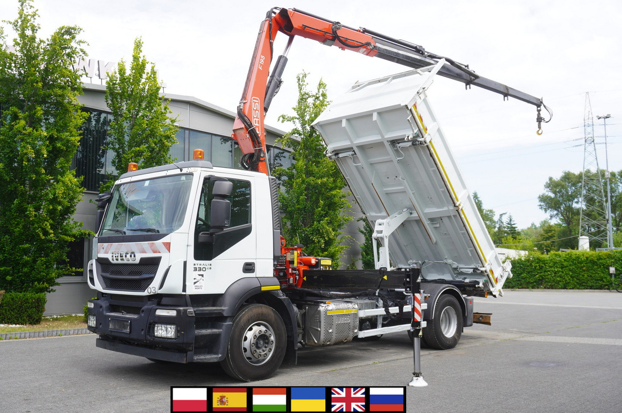 IVECO STRALIS 330 E6 / FASSI 195A 8.5 T / 3-side tipper - Samochod ciężarowy z HDS: zdjęcie 1 IVECO STRALIS 330 E6 / FASSI 195A 8.5 T / 3-side tipper - Samochod ciężarowy z HDS: zdjęcie 1
