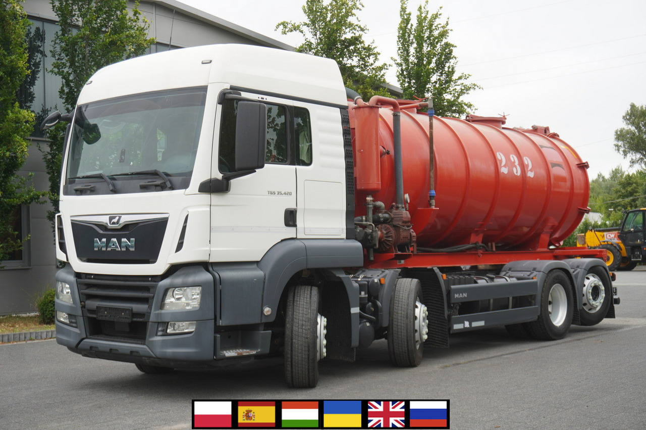 MAN TGS 35.420 8×2 / NEW septic barrel 13000 L / 3 steered axles - Samochód ciężarowy cysterna: zdjęcie 1 MAN TGS 35.420 8×2 / NEW septic barrel 13000 L / 3 steered axles - Samochód ciężarowy cysterna: zdjęcie 1