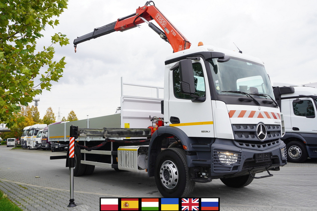 MERCEDES-BENZ Arocs 1830 / Flatbed 16 EPAL / HDS Fassi 155 / Reach 8 m / Load capacity 6160 kg - Samochód ciężarowy skrzyniowy/ Platforma, Samochod ciężarowy z HDS: zdjęcie 1 MERCEDES-BENZ Arocs 1830 / Flatbed 16 EPAL / HDS Fassi 155 / Reach 8 m / Load capacity 6160 kg - Samochód ciężarowy skrzyniowy/ Platforma, Samochod ciężarowy z HDS: zdjęcie 1