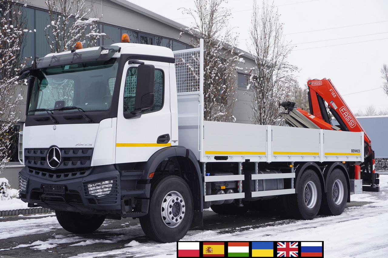 MERCEDES-BENZ Arocs 2633 flatbed truck / Crane FASSI F155A.0.23 / REMOTE CONTROL / 230,000 km - Samochod ciężarowy z HDS: zdjęcie 1 MERCEDES-BENZ Arocs 2633 flatbed truck / Crane FASSI F155A.0.23 / REMOTE CONTROL / 230,000 km - Samochod ciężarowy z HDS: zdjęcie 1