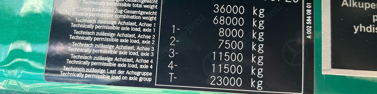 Mercedes-Benz Arocs 3563 8 × 4 / 630 HP / steered axle / Logging superstructure - Samochód ciężarowe pod zabudowę: zdjęcie 2 Mercedes-Benz Arocs 3563 8 × 4 / 630 HP / steered axle / Logging superstructure - Samochód ciężarowe pod zabudowę: zdjęcie 2