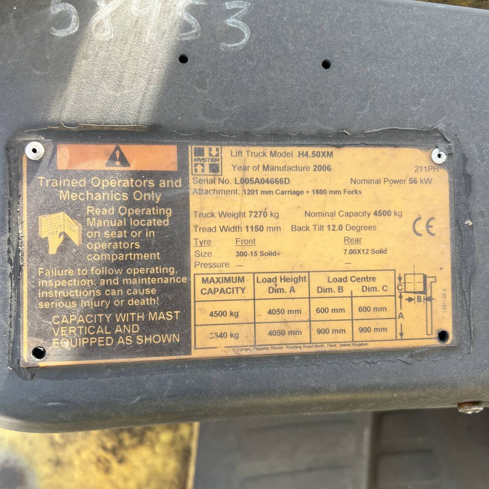 Hyster H4.50XM - Wózek widłowy diesel: zdjęcie 5 Hyster H4.50XM - Wózek widłowy diesel: zdjęcie 5